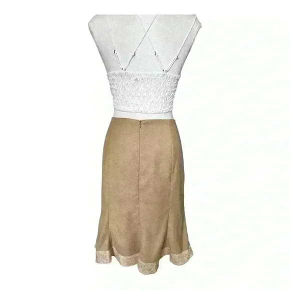 Rebecca Taylor Beige Fit & Flare knee Length Wool Blend Skirt Women’s 10 - Picture 4 of 8